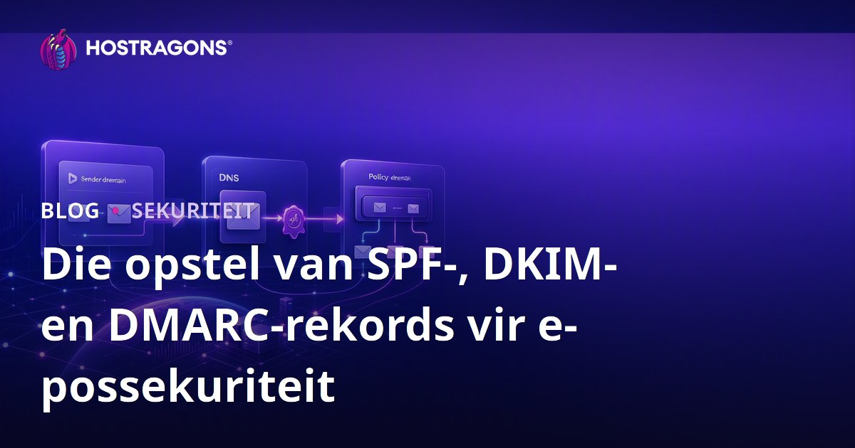 Die opstel van SPF-, DKIM- en DMARC-rekords vir e-possekuriteit