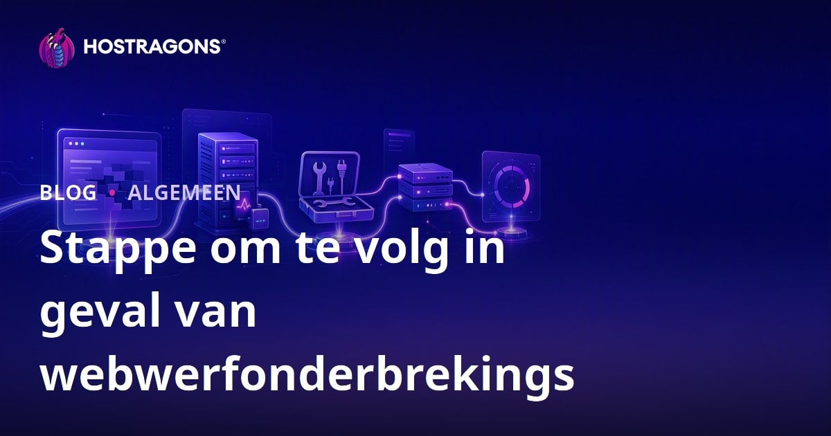 Stappe om te volg in geval van webwerfonderbrekings