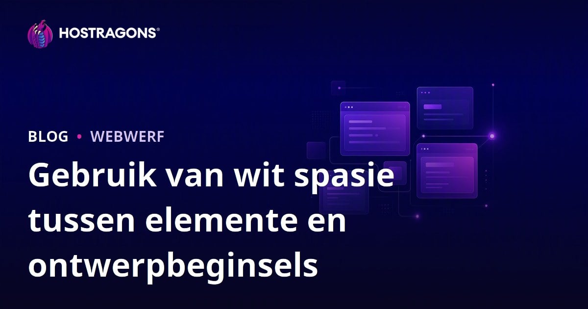 Gebruik van wit spasie tussen elemente en ontwerpbeginsels
