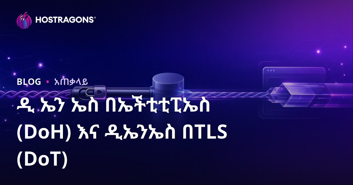 የአውሮፕሳዊ ድህደር ላይ ያተከሉ DNS (DNS over HTTPS) እና DNS over TLS በየሚታወቀው ደረጃ