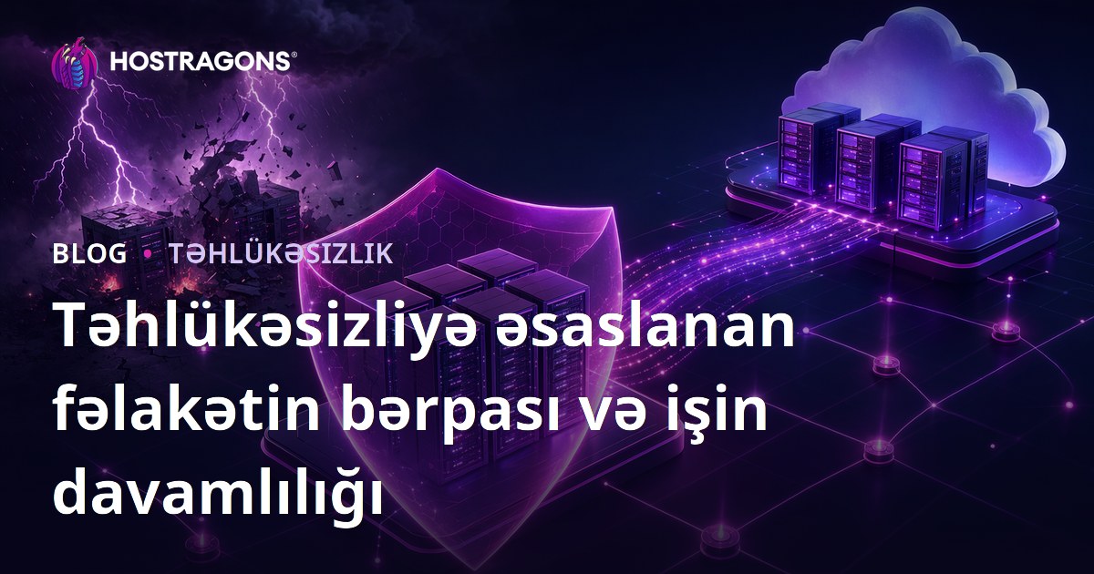 Təhlükəsizliyə əsaslanan fəlakətin bərpası və işin davamlılığı