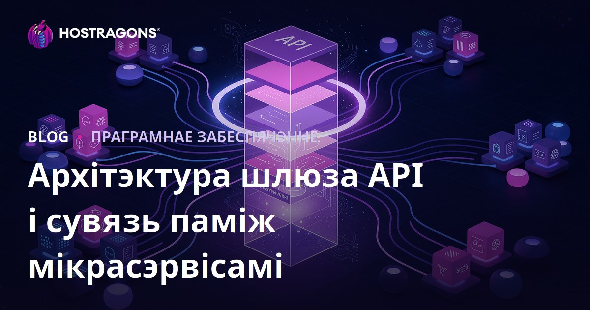 Архітэктура шлюза API і сувязь паміж мікрасэрвісамі