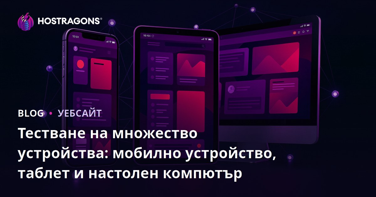 Тестване на множество устройства: мобилно устройство, таблет и настолен компютър