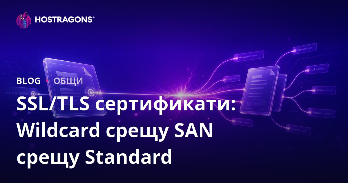 SSL/TLS сертификати: Wildcard срещу SAN срещу Standard