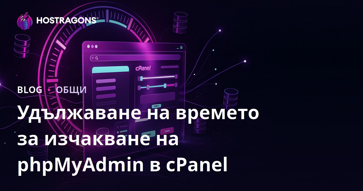 Удължаване на времето за изчакване на phpMyAdmin в cPanel