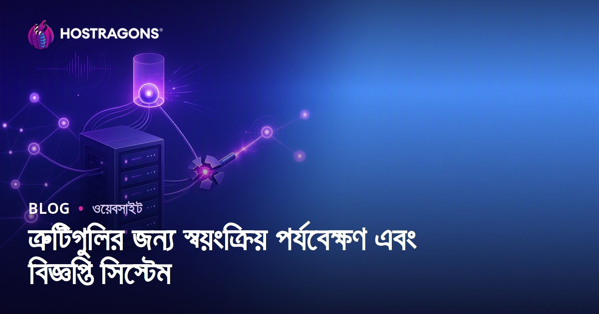 ত্রুটিগুলির জন্য স্বয়ংক্রিয় পর্যবেক্ষণ এবং বিজ্ঞপ্তি সিস্টেম