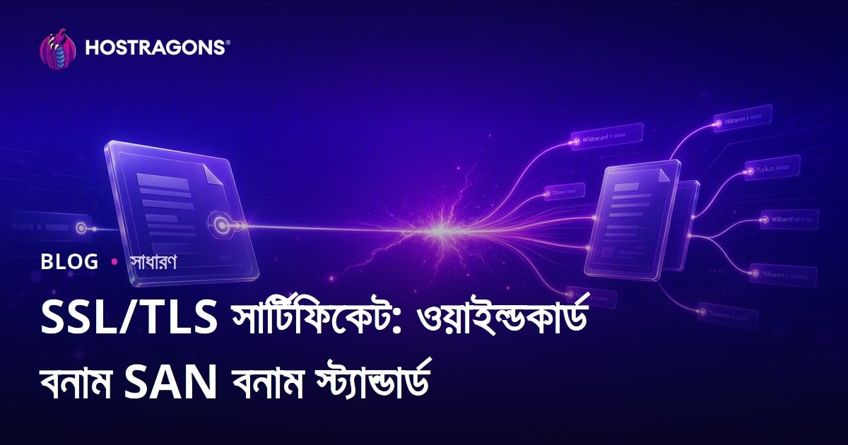 SSL/TLS সার্টিফিকেট: ওয়াইল্ডকার্ড বনাম SAN বনাম স্ট্যান্ডার্ড