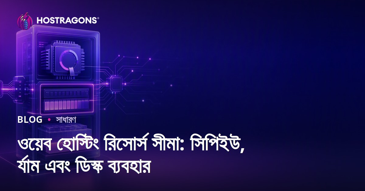 ওয়েব হোস্টিং রিসোর্স সীমা: সিপিইউ, র্যাম এবং ডিস্ক ব্যবহার