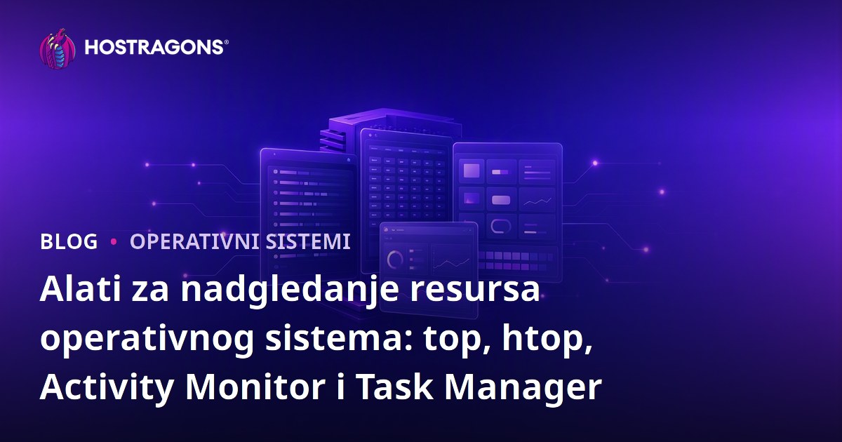 Alati za nadgledanje resursa operativnog sistema: top, htop, Activity Monitor i Task Manager