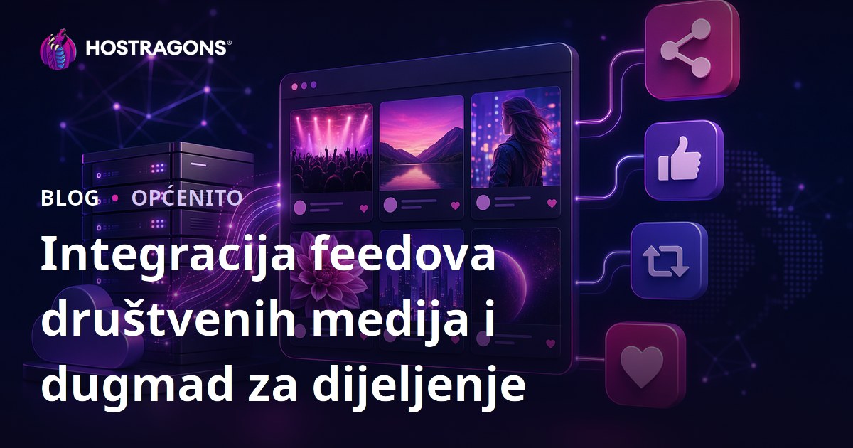 Integracija feedova društvenih medija i dugmad za dijeljenje