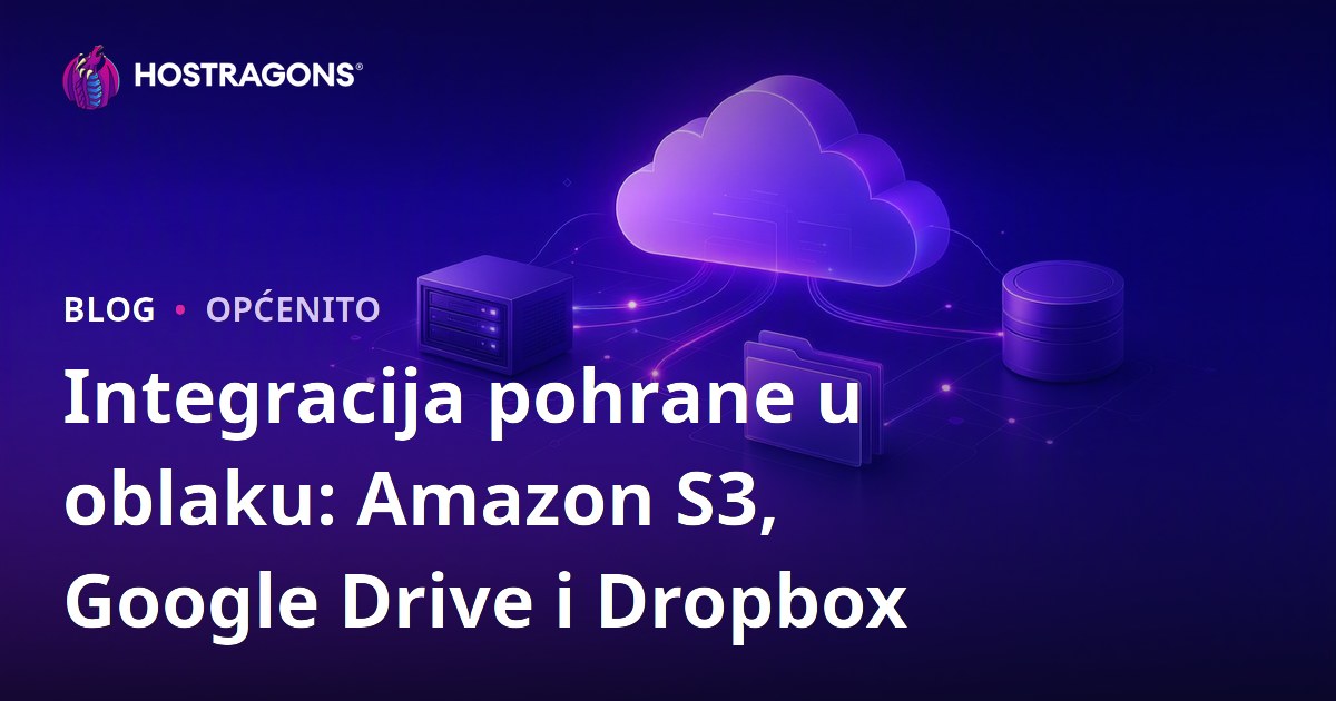 Integracija pohrane u oblaku: Amazon S3, Google Drive i Dropbox
