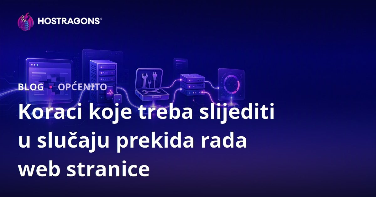 Koraci koje treba slijediti u slučaju prekida rada web stranice