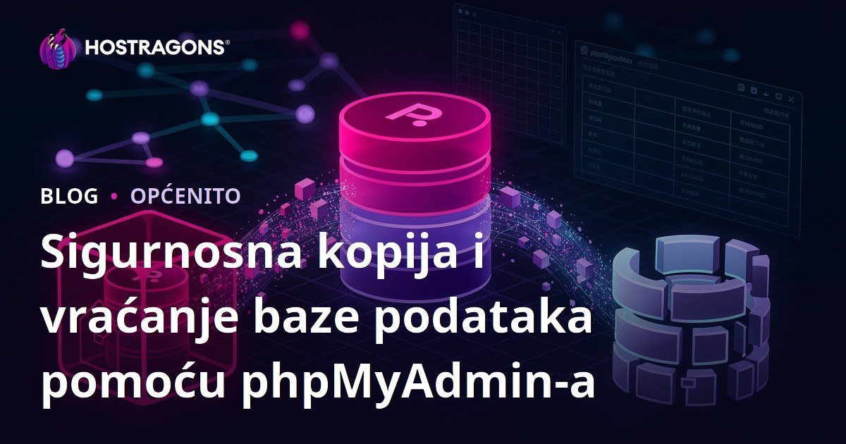 Sigurnosna kopija i vraćanje baze podataka pomoću phpMyAdmin-a