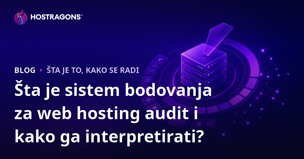 Šta je sistem bodovanja za web hosting audit i kako ga interpretirati?