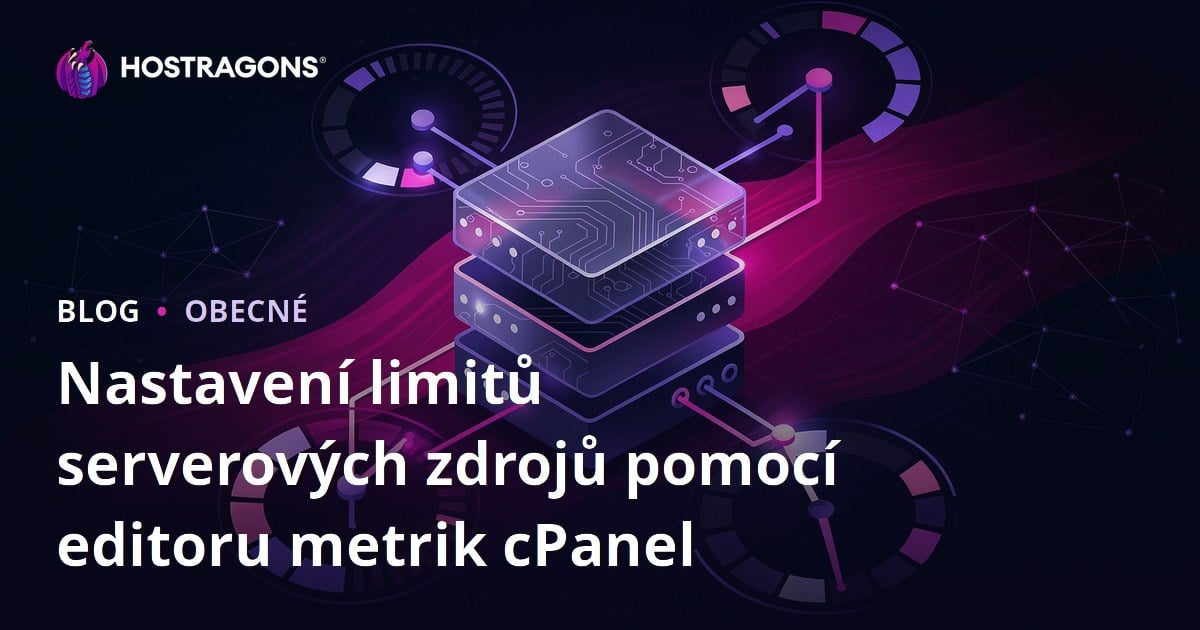 Nastavení limitů serverových zdrojů pomocí editoru metrik cPanel
