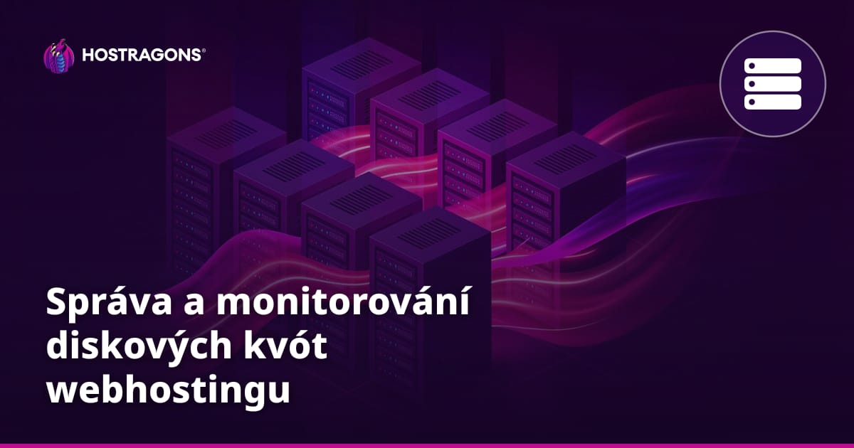 Správa a monitorování diskových kvót webhostingu