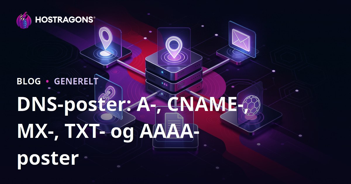 DNS-poster: A-, CNAME-, MX-, TXT- og AAAA-poster
