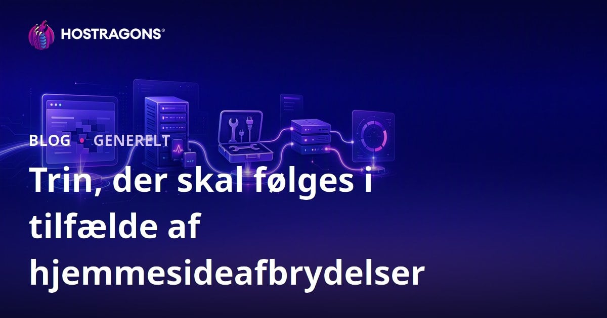 Trin, der skal følges i tilfælde af hjemmesideafbrydelser