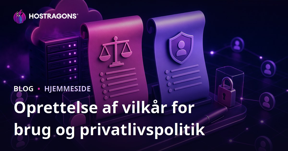 Oprettelse af vilkår for brug og privatlivspolitik