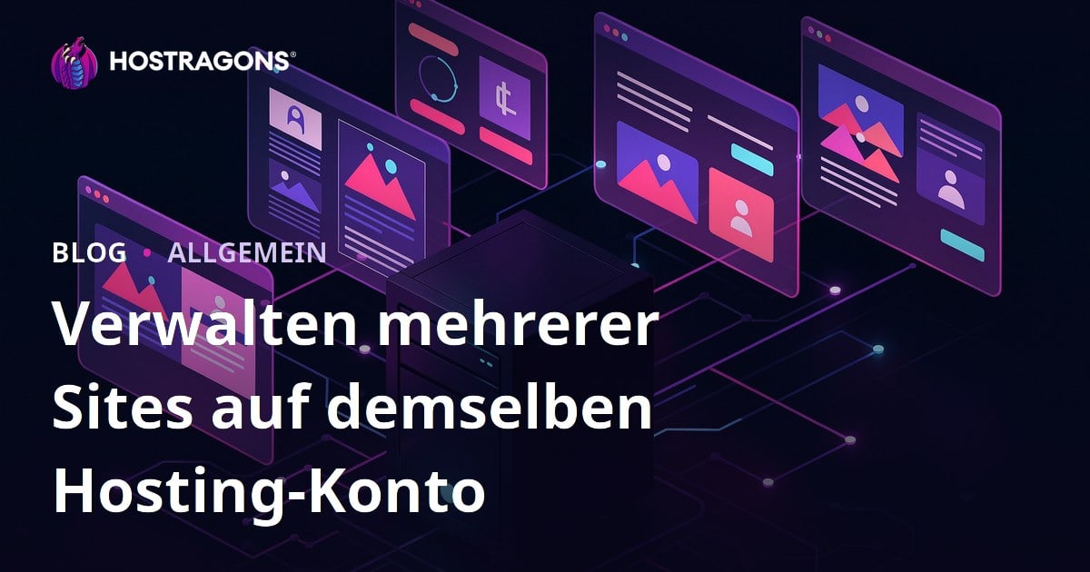 Verwalten mehrerer Sites auf demselben Hosting-Konto