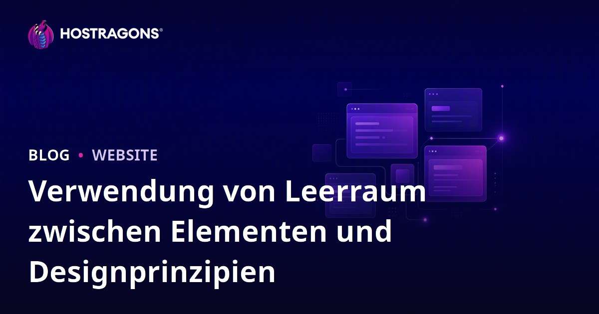 Verwendung von Leerraum zwischen Elementen und Designprinzipien