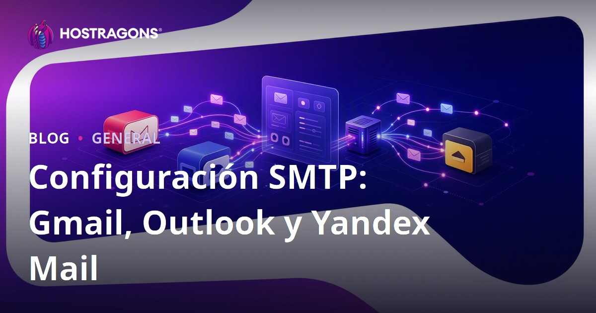 Configuración SMTP: Gmail, Outlook y Yandex Mail