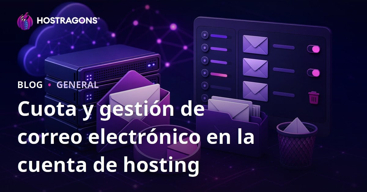 Cuota y gestión de correo electrónico en la cuenta de hosting