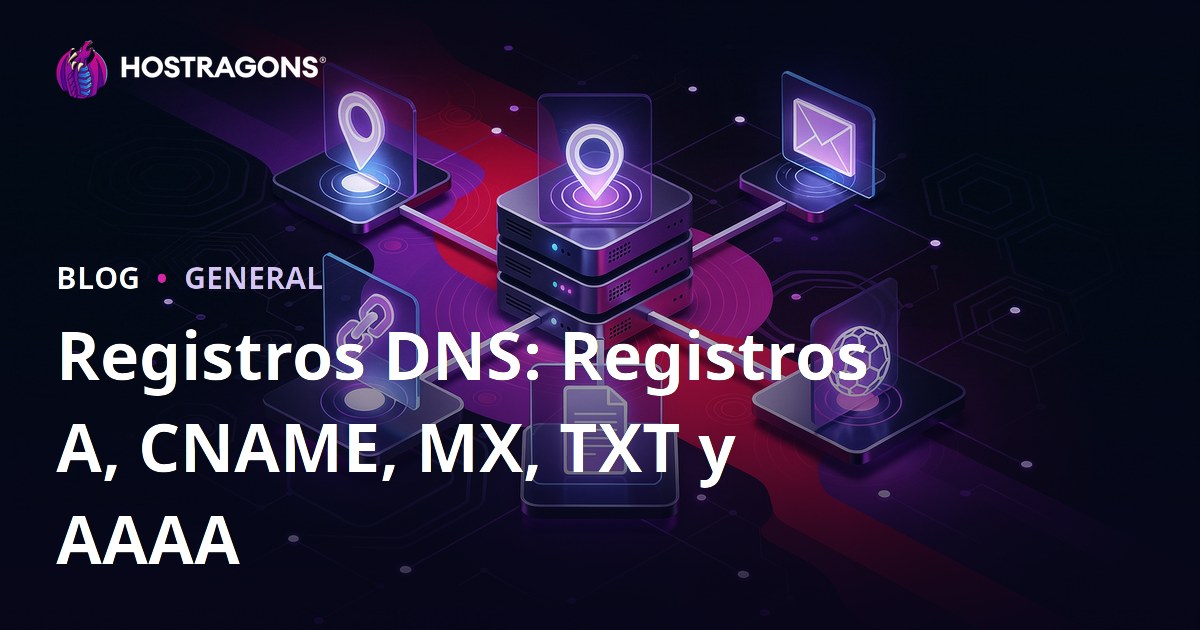 Registros DNS: Registros A, CNAME, MX, TXT y AAAA