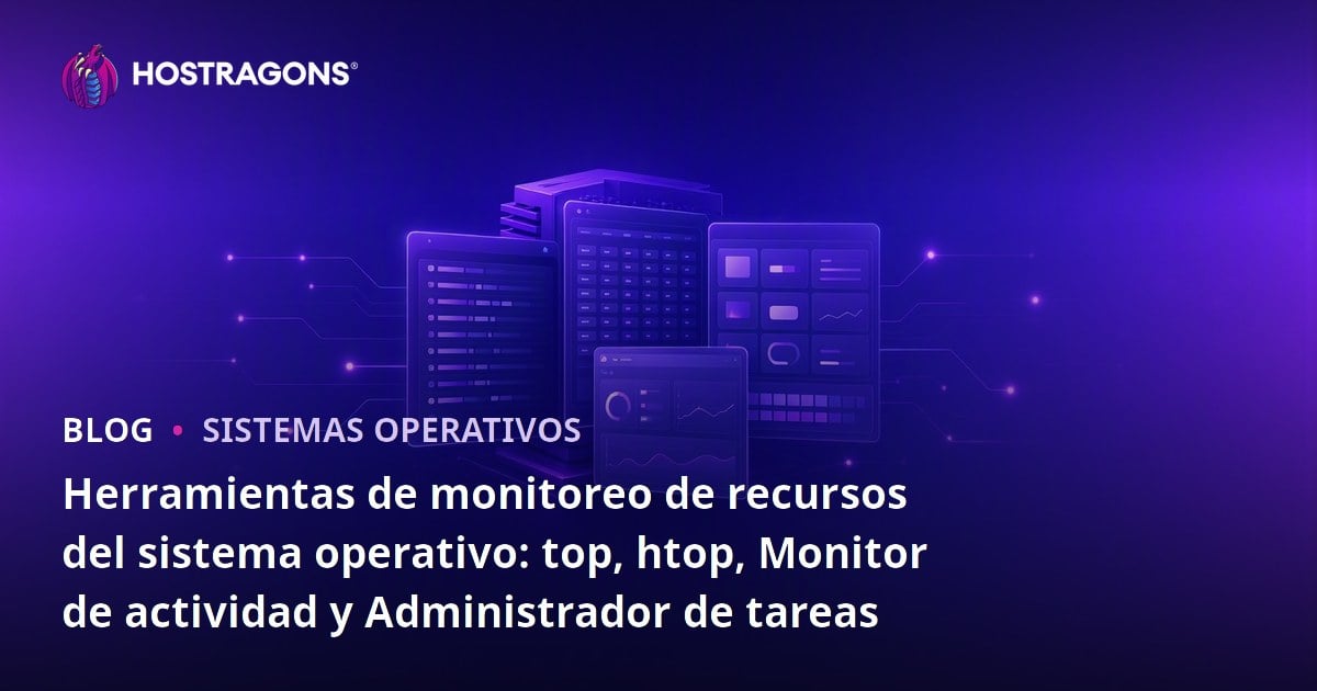Herramientas de monitoreo de recursos del sistema operativo: top, htop, Monitor de actividad y Administrador de tareas