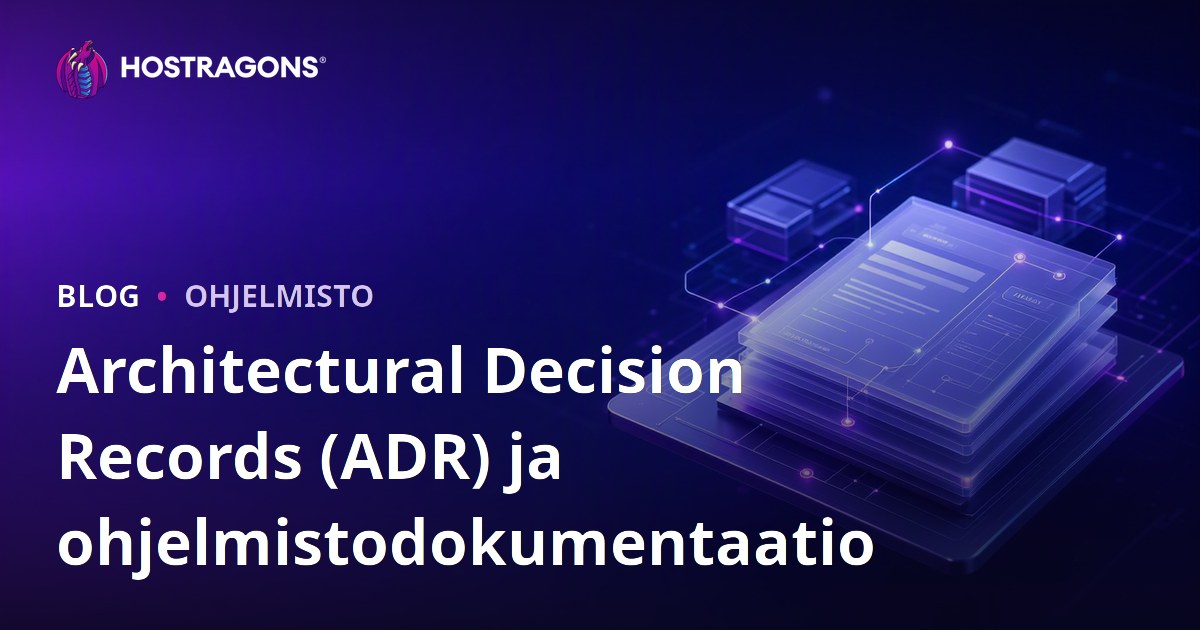 Architectural Decision Records (ADR) ja ohjelmistodokumentaatio