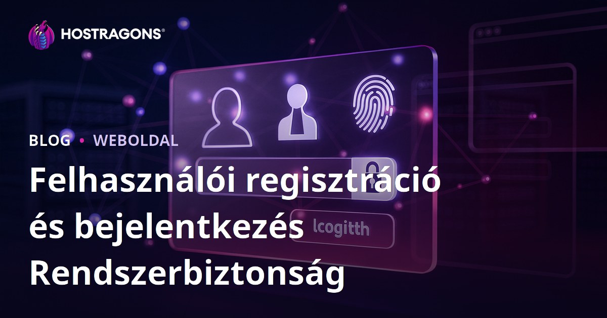 Felhasználói regisztráció és bejelentkezés Rendszerbiztonság
