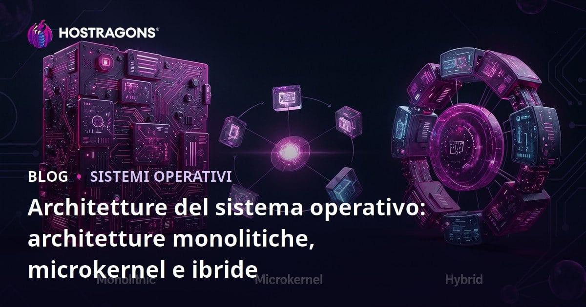 Architetture del sistema operativo: architetture monolitiche, microkernel e ibride