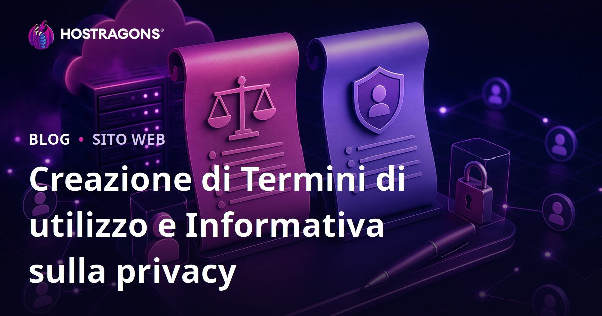 Creazione di Termini di utilizzo e Informativa sulla privacy
