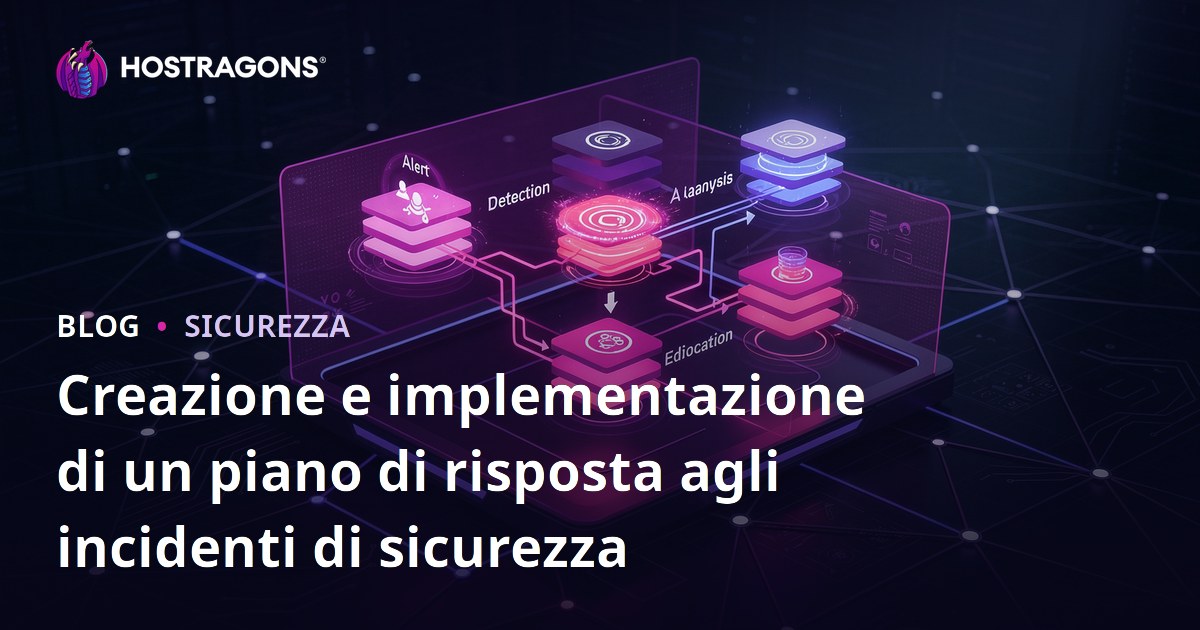 Creazione e implementazione di un piano di risposta agli incidenti di sicurezza