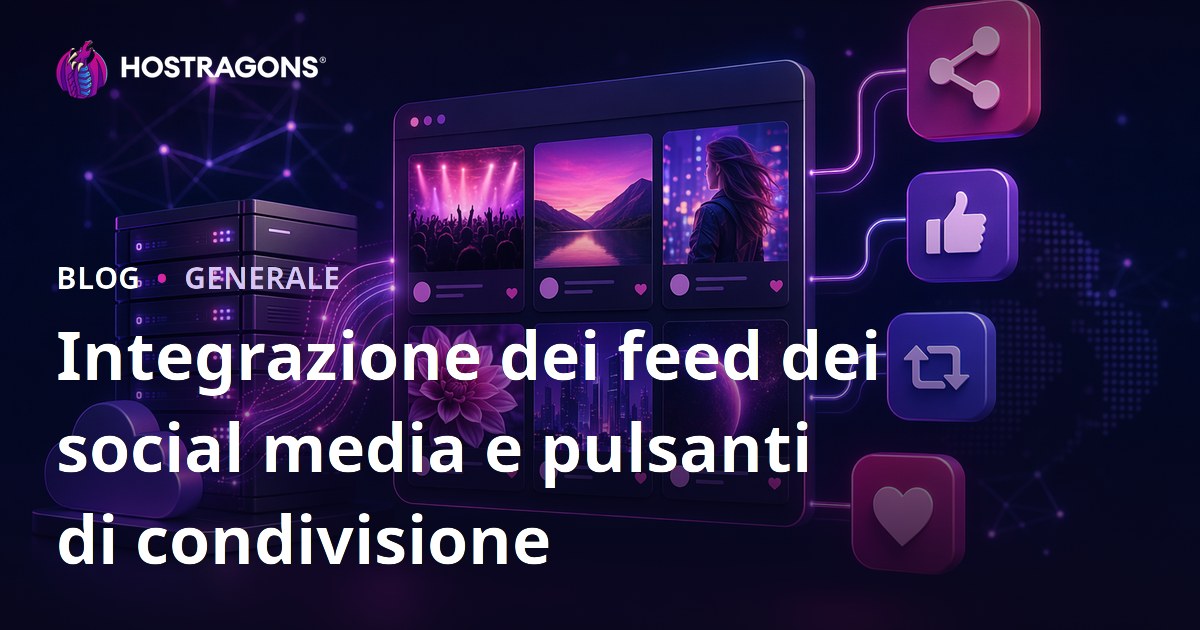 Integrazione dei feed dei social media e pulsanti di condivisione