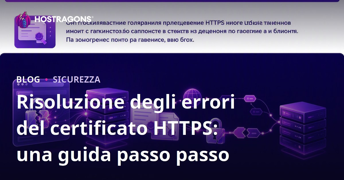 Risoluzione degli errori del certificato HTTPS: una guida passo passo