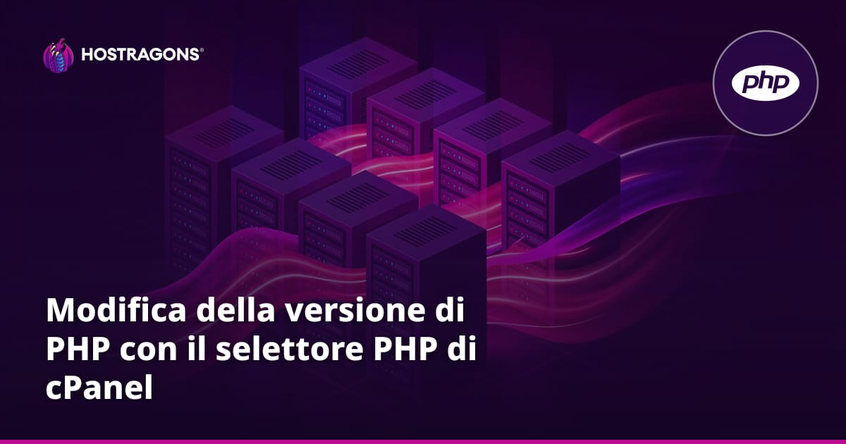 Modifica della versione di PHP con il selettore PHP di cPanel