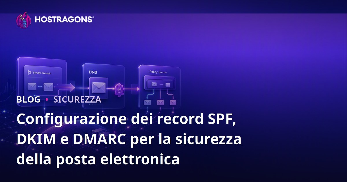 Configurazione dei record SPF, DKIM e DMARC per la sicurezza della posta elettronica