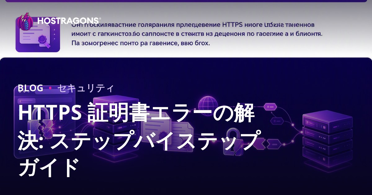 HTTPS 証明書エラーの解決: ステップバイステップガイド
