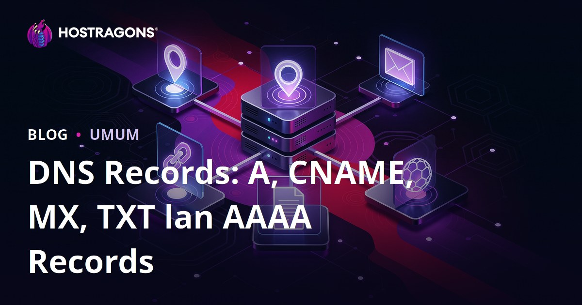 DNS Records: A, CNAME, MX, TXT lan AAAA Records