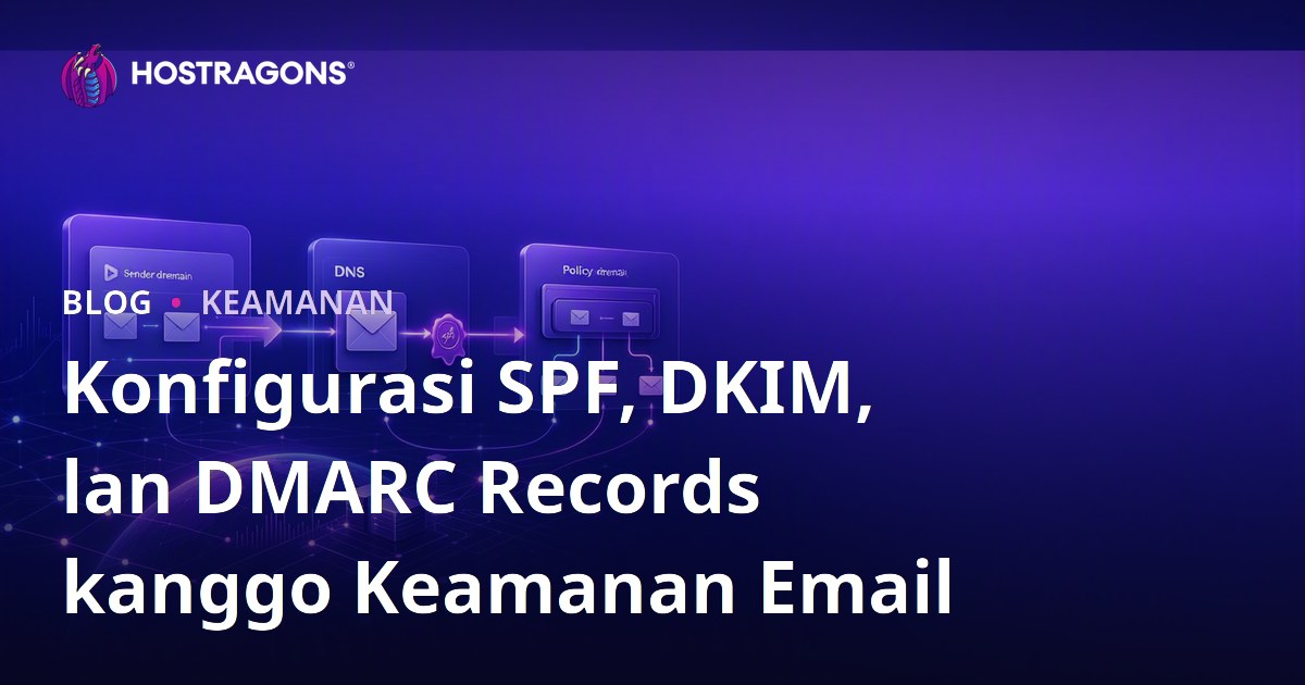 Konfigurasi SPF, DKIM, lan DMARC Records kanggo Keamanan Email