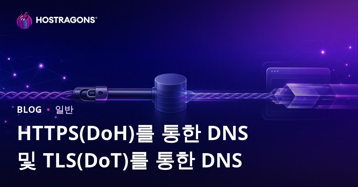 HTTPS(DoH)를 통한 DNS 및 TLS(DoT)를 통한 DNS