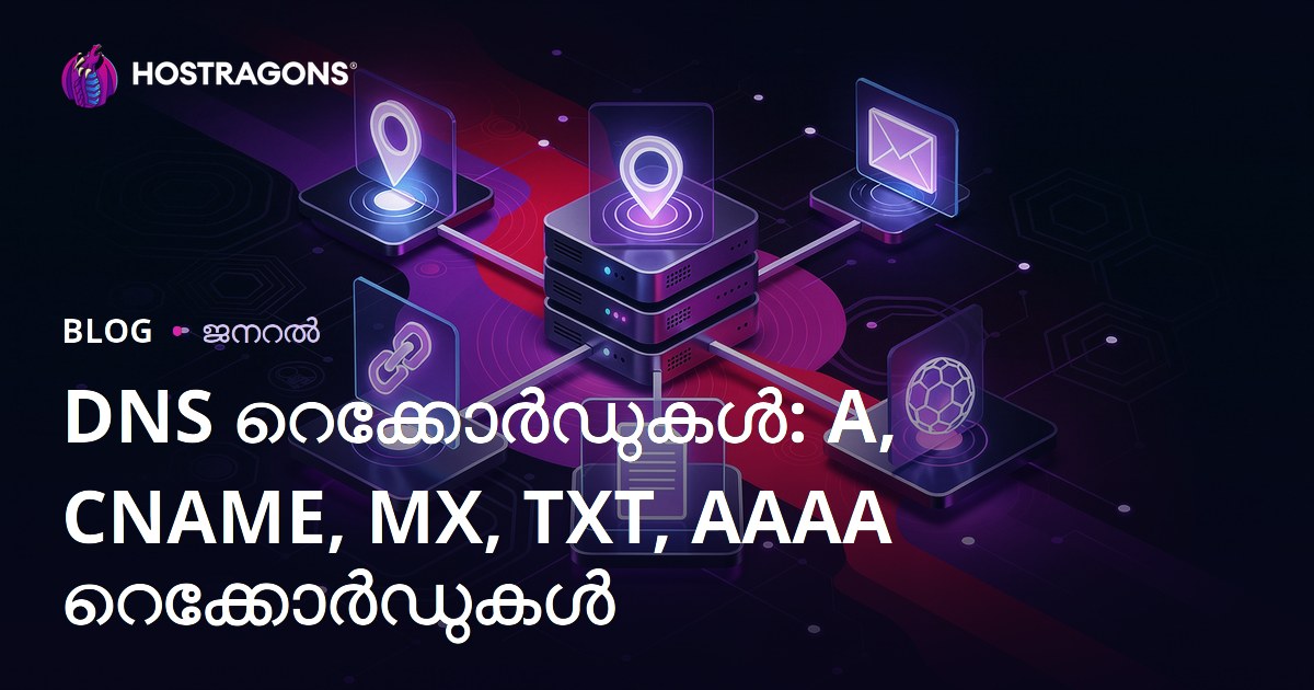 DNS റെക്കോർഡുകൾ: A, CNAME, MX, TXT, AAAA റെക്കോർഡുകൾ