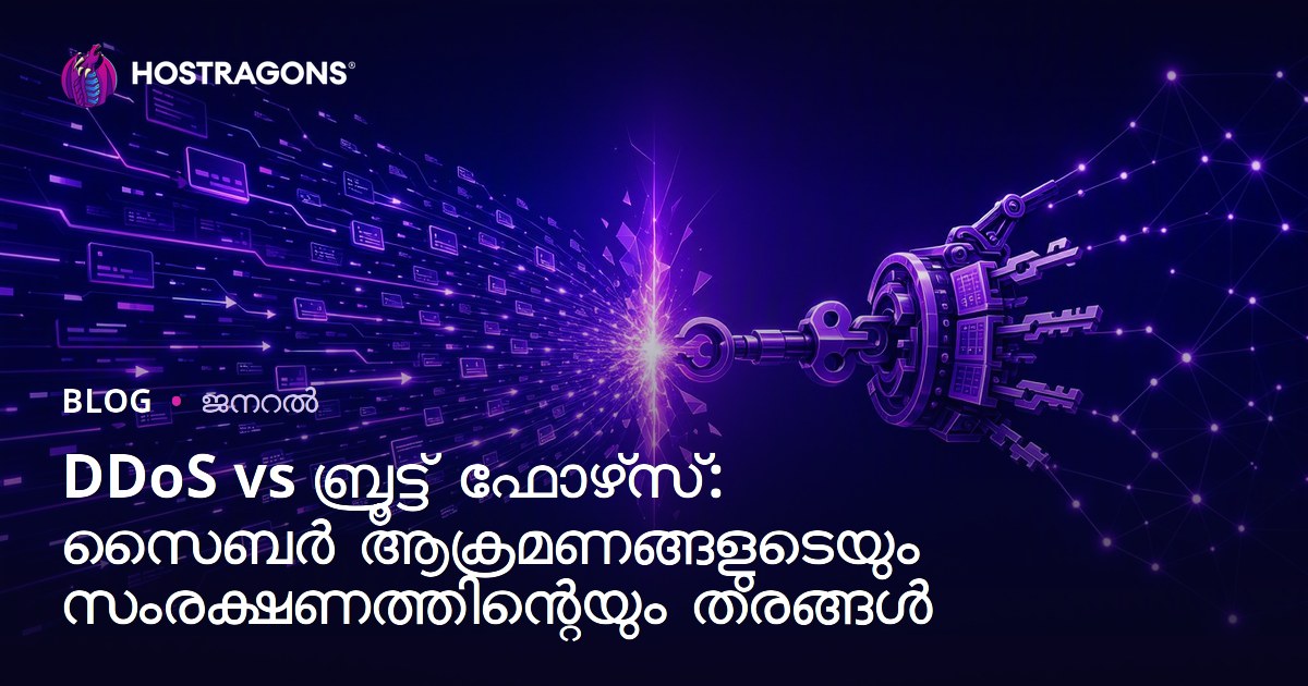 DDoS vs ബ്രൂട്ട് ഫോഴ്‌സ്: സൈബർ ആക്രമണങ്ങളുടെയും സംരക്ഷണത്തിന്റെയും തരങ്ങൾ