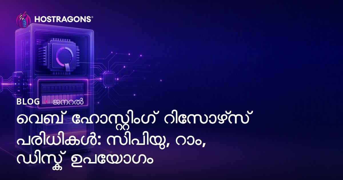 വെബ് ഹോസ്റ്റിംഗ് റിസോഴ്‌സ് പരിധികൾ: സിപിയു, റാം, ഡിസ്ക് ഉപയോഗം