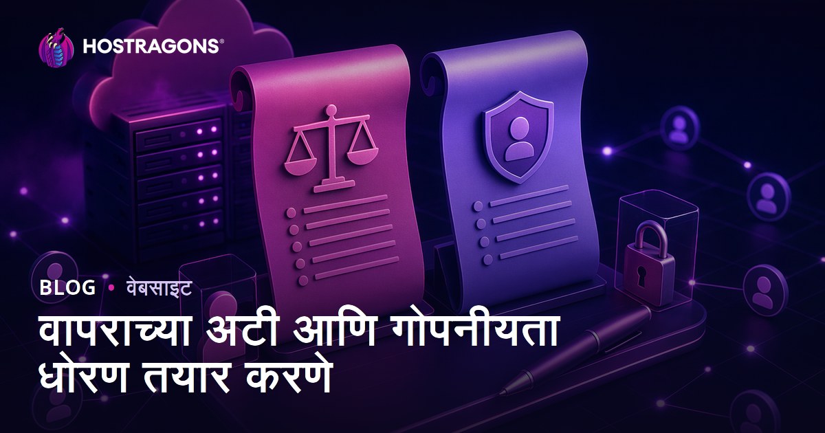 वापराच्या अटी आणि गोपनीयता धोरण तयार करणे