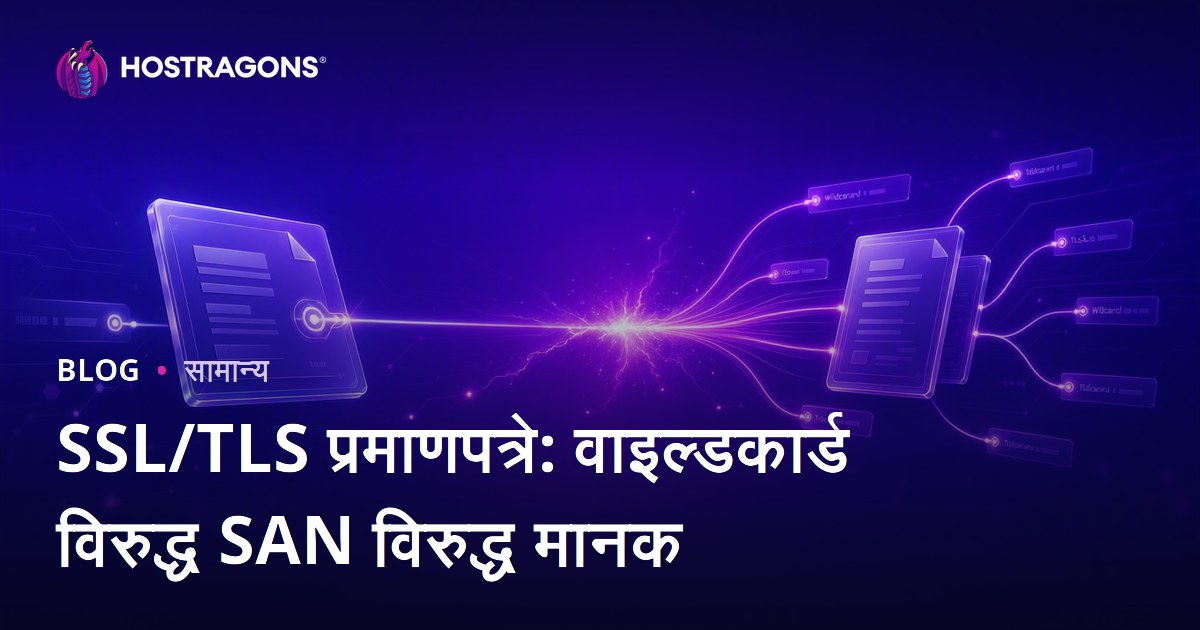 SSL/TLS प्रमाणपत्रे: वाइल्डकार्ड विरुद्ध SAN विरुद्ध मानक
