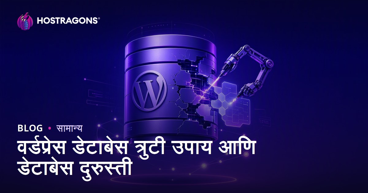 वर्डप्रेस डेटाबेस त्रुटी उपाय आणि डेटाबेस दुरुस्ती