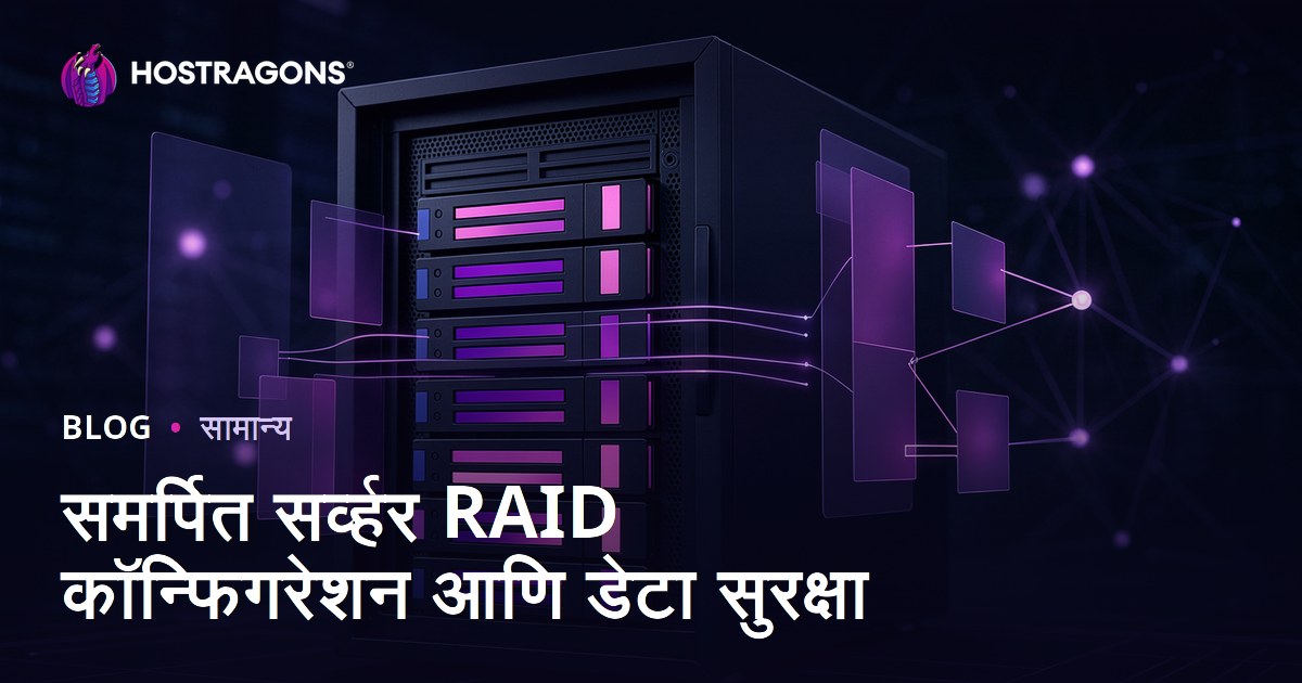 समर्पित सर्व्हर RAID कॉन्फिगरेशन आणि डेटा सुरक्षा