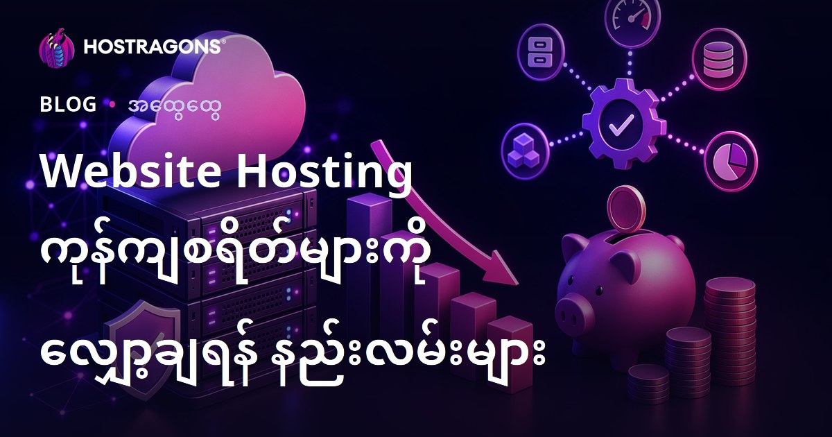 Website Hosting ကုန်ကျစရိတ်များကို လျှော့ချရန် နည်းလမ်းများ